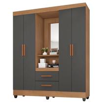 Guarda Roupa Casal Capela Lite Nature Cinza Móveis Leão