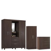 Guarda Roupa Casal Capelinha Lord Com Multiuso Viena Com Cômoda Montevidéu Café Touch - Demóbile Guarda Roupa Casal Capelinha Lord Com Multiuso Viena Com Cômoda Montevidéu Café Touch - Demóbile