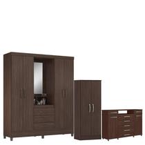 Guarda Roupa Casal Capelinha Pérsia com Multiuso Viena com Cômoda London Café Touch - Demóbile Guarda Roupa Casal Capelinha Pérsia com Multiuso Viena com Cômoda London Café Touch - Demóbile