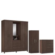 Guarda Roupa Casal Capelinha Pérsia Com Multiuso Viena Com Cômoda Montevidéu Café Touch - Demóbile Guarda Roupa Casal Capelinha Pérsia Com Multiuso Viena Com Cômoda Montevidéu Café Touch - Demóbile