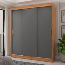 Guarda-Roupa Casal Capri 3 Portas 4 Gavetas Flex Cinamomo/Grafite/Off White - Fellicci