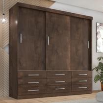 Guarda Roupa Casal Capri 3 Portas Correr 9 Gav