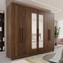 Guarda-Roupa Casal Casal 6 Portas 3 Gavetas com Espelho com Pés Roma Espresso Móveis