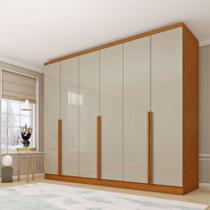 Guarda-Roupa Casal Cataguases 6 Portas e 4 Gavetas - Cinamomo/Off White