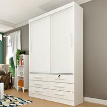 Guarda-Roupa Casal Chicago 2 Portas 6 Gavetas Neve - Tcil Móveis Guarda-Roupa Casal Chicago 2 Portas 6 Gavetas Neve - Tcil Móveis