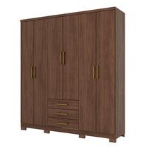 Guarda Roupa Casal City 6 Portas Castanho - Henn