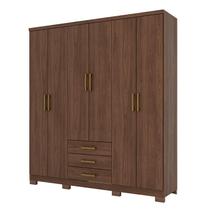 Guarda Roupa Casal City 6 Portas Castanho - Henn