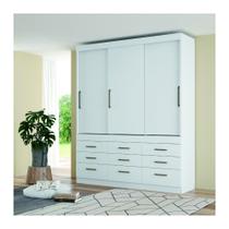 Guarda Roupa Casal Click 3.9 3 Portas Correr 9 Gavetas Santos Andira