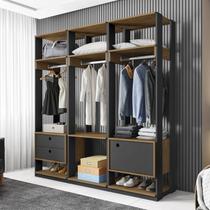 Guarda Roupa Casal Closet Modulado com 3 Cabideiros 1 Porta 2 Gavetas Titan