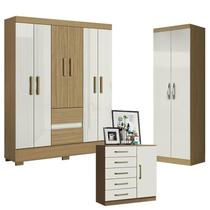 Guarda Roupa Casal Coimbra 2005138 com Armário Multiuso New 2000192 e Cômoda Milão Atacama Off White - Aramóveis Guarda Roupa Casal Coimbra 2005138 com Armário Multiuso New 2000192 e Cômoda Milão Atacama Off White - Aramóveis