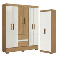 Guarda Roupa Casal Coimbra 2005138 E Armário Multiuso 2000191 Atacama Off White - Aramóveis Guarda Roupa Casal Coimbra 2005138 E Armário Multiuso 2000191 Atacama Off White - Aramóveis