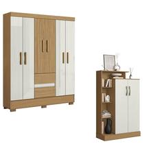 Guarda Roupa Casal Coimbra 2005138 e Armário Multiuso Florença 2000199 Atacama Off White - Aramóveis