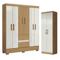 Guarda Roupa Casal Coimbra 2005138 E Armário Multiuso New 2000192 Atacama Off White - Aramóveis