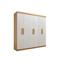 Guarda Roupa Casal Colibri 6 Portas 6 Gavetas Com Pés - D' Doro Cinamomo/off White Guarda Roupa Casal Colibri 6 Portas 6 Gavetas Com Pés - D' Doro Cinamomo/off White
