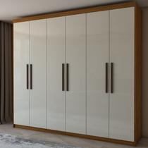 Guarda-Roupa Casal Coliseu 6 Portas 4 Gavetas Cinamomo/Off White - Panorama Móveis Guarda-Roupa Casal Coliseu 6 Portas 4 Gavetas Cinamomo/Off White - Panorama Móveis