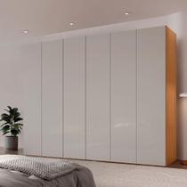 Guarda Roupa Casal Coliseu Mdf 6 Pts 6 Gvts Moderna Mobília Naturalle/off White