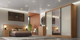 Guarda Roupa Casal com 1 Porta Espelhada 6 Gavetas - Londres-Cumaru/Fendi - Móveis Novo Horizonte