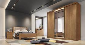 Guarda Roupa Casal com 1 Porta Espelhada 8 Gavetas - Londres-Cumaru - Móveis Novo Horizonte