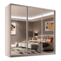 Guarda-Roupa Casal com 3 Espelhos Belluno 3 PT 3 GV Bege