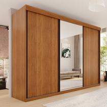 Guarda-Roupa Casal com 3 Portas e 6 Gavetas MDF Londrina Marrom/Cinamomo/Off White