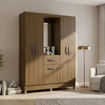 Guarda Roupa Casal com 5 Portas 1 Gaveta Atlas Poquema