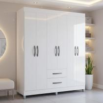 Guarda Roupa Casal com 6 Portas e 2 Gavetas Atenas Poquema Guarda Roupa Casal com 6 Portas e 2 Gavetas Atenas Poquema