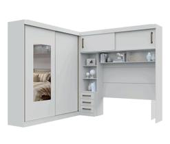 Guarda-Roupa Casal com Cabeceira Queen e Espelho 4 Portas de Correr 3 Gavetas Florença Espresso Móve Guarda-Roupa Casal com Cabeceira Queen e Espelho 4 Portas de Correr 3 Gavetas Florença Espresso Móve