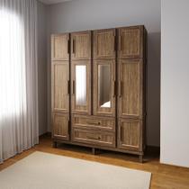 Guarda-Roupa Casal com Espelho 10 Portas 2 Gavetas Maceió Marrom/Imbuia