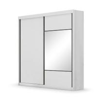 Guarda Roupa Casal com Espelho 100% MDF 2 Portas de Correr e 6 Gavetas Trieste Branco Guarda Roupa Casal com Espelho 100% MDF 2 Portas de Correr e 6 Gavetas Trieste Branco
