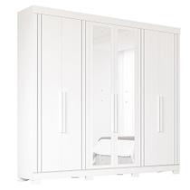 Guarda Roupa Casal Com Espelho 100% Mdf 6 Portas 6 Gavetas Cacília Panan Móveis Branco
