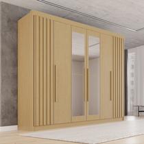 Guarda-Roupa Casal com Espelho 100% MDF 6 Portas 6 Gavetas Granada Premium Marrom/Jequitiba Guarda-Roupa Casal com Espelho 100% MDF 6 Portas 6 Gavetas Granada Premium Marrom/Jequitiba