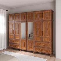 Guarda-Roupa Casal com Espelho 12 Portas 4 Gavetas Rio Branco Premium Yescasa