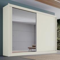 Guarda Roupa Casal com Espelho 2 Portas 4 Gavetas - Creta-Off White - Móveis Europa Guarda Roupa Casal com Espelho 2 Portas 4 Gavetas - Creta-Off White - Móveis Europa