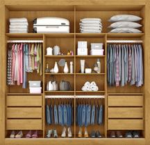 Guarda Roupa Casal com Espelho 2 Portas 6 Gavetas - Sevilha-Peroba/Off White - Made Marcs