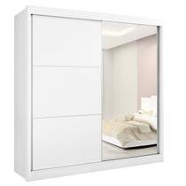 Guarda Roupa Casal com Espelho 2 Portas 6 Gavetas - Titanium-Branco - Móveis D'Doro Guarda Roupa Casal com Espelho 2 Portas 6 Gavetas - Titanium-Branco - Móveis D'Doro