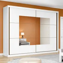 Guarda-roupa Casal com Espelho 2 Portas de Correr 6 Gavetas Toronto Plus Espresso Móveis 100% MDF