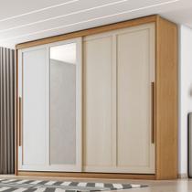 Guarda Roupa Casal com Espelho 2 Portas de Correr em MDF Atraente Zanzini