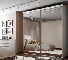 Guarda Roupa Casal com Espelho 2 Portas de Correr MDF Luminum Belmax Guarda Roupa Casal com Espelho 2 Portas de Correr MDF Luminum Belmax