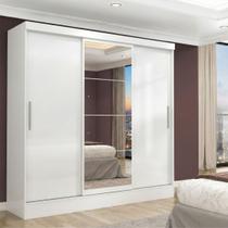 Guarda-Roupa Casal com Espelho 3 Portas 2 Gavetas Istambul Espresso Móveis Branco Guarda-Roupa Casal com Espelho 3 Portas 2 Gavetas Istambul Espresso Móveis Branco