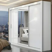 Guarda-Roupa Casal com Espelho 3 Portas 4 Gavetas 185,5cm Viena Yescasa