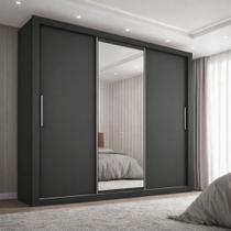 Guarda-Roupa Casal com Espelho 3 Portas 4 Gavetas 185,5cm Viena Yescasa