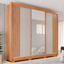 Guarda-roupa Casal com Espelho 3 Portas 4 Gavetas Atenas com Pés 100% MDF Guarda-roupa Casal com Espelho 3 Portas 4 Gavetas Atenas com Pés 100% MDF