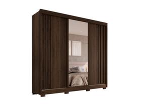 Guarda-roupa Casal com Espelho 3 Portas 4 Gavetas Atenas com Pés 100% MDF Salleto