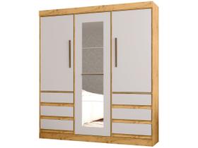 Guarda-roupa Casal com Espelho 3 Portas 6 Gavetas Araplac Maiami Guarda-roupa Casal com Espelho 3 Portas 6 Gavetas Araplac Maiami