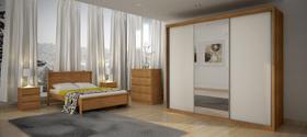 Guarda Roupa Casal com Espelho 3 Portas 6 Gavetas - Paradizzo Gold-Cumaru off white - Móveis Novo Horizonte Guarda Roupa Casal com Espelho 3 Portas 6 Gavetas - Paradizzo Gold-Cumaru off white - Móveis Novo Horizonte