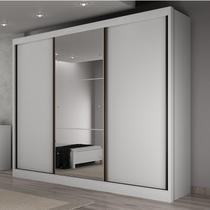 Guarda Roupa Casal com Espelho 3 Portas 6 Gavetas Wood
