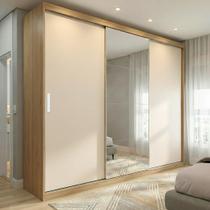 Guarda Roupa Casal com Espelho 3 Portas de Correr 100% MDF London - Yescasa Guarda Roupa Casal com Espelho 3 Portas de Correr 100% MDF London - Yescasa