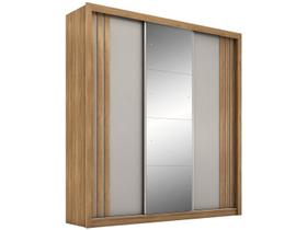 Guarda-roupa Casal com Espelho 3 Portas de Correr 2 Gavetas Demóbile Cannes
