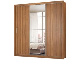 Guarda-roupa Casal com Espelho 3 Portas de Correr 2 Gavetas Demóbile Residence Flex