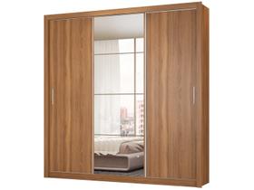 Guarda-roupa Casal com Espelho 3 Portas de Correr 2 Gavetas Demóbile Residence Flex